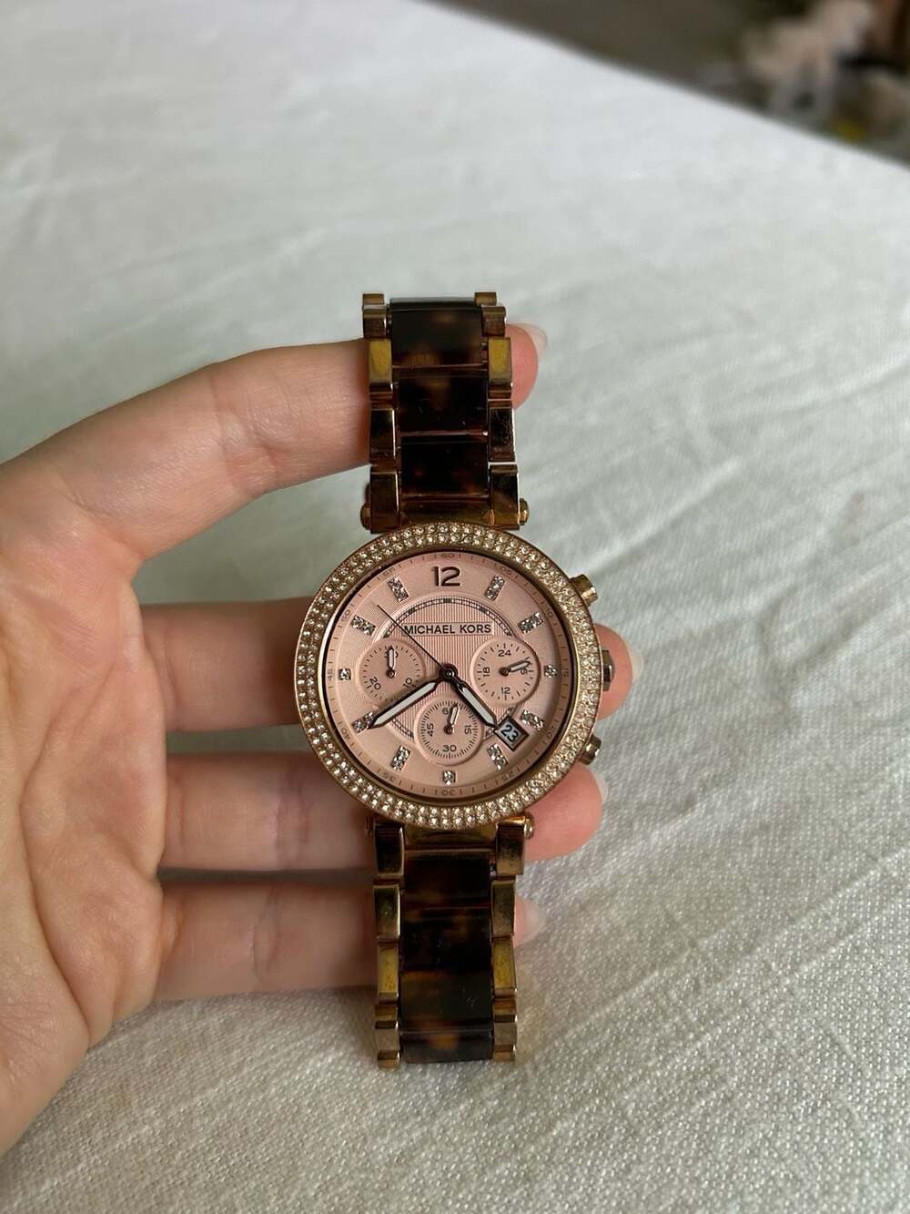 Michael Kors Parker Women's MK5538 Rose Gold and Tortoise Chronograph Watch